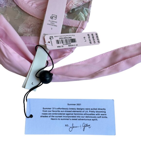 NWT! RARE! For Love and Lemons x Victoria's Secret Watercolor Slip Dress Large - Picture 7 of 16